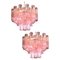 Pink Tronchi Murano Glass Chandeliers, 1970s, Set of 2 1