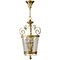 Italian Art Deco Brass Lantern or Pendant, 1940s, Image 1