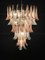 Italian Modern Pink and White Murano Glass Petals Chandelier, 1980s 5