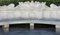 Large Italian Lime Stone & Finely Carved Semi-Circular Garden Bench, Image 7