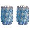 Large Sapphire Colored Murano Glass Chandeliers in the Style of C. Scarpa, Set of 2 1