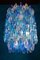 Lámparas de araña grandes de cristal de Murano en color zafiro, estilo de C. Scarpa. Juego de 2, Imagen 3