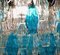 Large Sapphire Colored Murano Glass Chandeliers in the Style of C. Scarpa, Set of 2 8