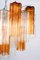 Lámparas de araña Tronchi de cristal de hielo y oro de Murano, años 70. Juego de 2, Imagen 8