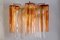 Murano Gold and Ice Glass Tronchi Chandeliers, 1970s, Set of 2 18