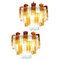Murano Gold and Ice Glass Tronchi Chandeliers, 1970s, Set of 2 1