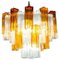 Murano Gold and Ice Glass Tronchi Chandeliers, 1970s, Set of 2, Image 14