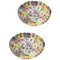Plafonniers Paniers à Fleurs Multicolores en Verre de Murano, Set de 2 1