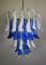 Lámparas de araña italianas de cristal de Murano azul y blanco, años 80. Juego de 2, Imagen 2