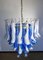 Italian Blue and White Murano Glass Chandeliers, 1980s, Set of 2 8