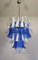 Lámparas de araña italianas de cristal de Murano azul y blanco, años 80. Juego de 2, Imagen 10