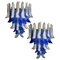 Italian Blue and White Murano Glass Chandeliers, 1980s, Set of 2 1