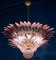 Lámparas de araña Palmette de cristal de Murano rosa. Juego de 2, Imagen 2