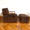 Lounge Chairs and Ottomans by Osvaldo Borsani, Italy, 1930s, Set of 4 3