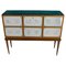 Bar Cabinet with Zodiac Etched Mirrored Glass in the Style of Gio Ponti 1