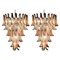 Pink and White Murano Glass Petal Chandeliers, Italy, 1980s, Set of 2 1