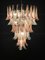 Lámparas de araña italianas de cristal de Murano rosa y blanco, años 80. Juego de 2, Imagen 7