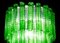 Lámpara de araña Tronchi Mid-Century de cristal de Murano verde, 1960, Imagen 2