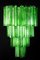 Lustre Tronchi Mid-Century en Verre de Murano Vert, 1960 6