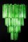 Mid-Century Green Murano Glass Tronchi Four-Tier Chandelier, 1960, Image 6