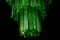 Lámpara de araña Tronchi Mid-Century de cristal de Murano verde, 1960, Imagen 11