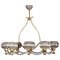Art Deco Brass Mounted Murano Glass Chandelier by Ercole Barovier, 1940s, Image 1