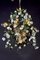 Italienischer Korb Kronleuchter mit bunten Porzellan Blumen, 1940er 11