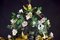 Italienischer Korb Kronleuchter mit bunten Porzellan Blumen, 1940er 5