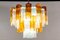 Murano Gold and Clear Glass Tronchi Chandelier, 1970s 4