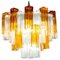 Murano Gold and Clear Glass Tronchi Chandelier, 1970s, Image 14