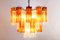 Murano Gold and Clear Glass Tronchi Chandelier, 1970s 5