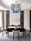 Saphir Murano Glas Poliedri Kronleuchter im Stil von C. Scarpa 19