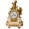 Horloge de Cheminée en Marbre Blanc et Doré, France, 19ème Siècle 1