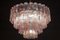 Large Italian Pink & Clear Murano Glass Tronchi Chandelier 7