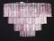 Lámpara de araña Tronchi italiana grande de cristal de Murano rosa, Imagen 4