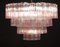 Large Italian Pink & Clear Murano Glass Tronchi Chandelier, Image 5