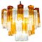 Gold and Clear Murano Glass Tronchi Chandelier, 1970s 2