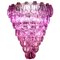 Lámpara de araña grande de cristal de Murano rosa, años 80, Imagen 1