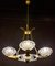 Art Deco Brass Mounted Murano Glass Chandelier by Ercole Barovier, 1940s, Image 2