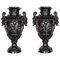 Renaissance Revival Black Painted Bronze Vases 1