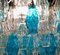 Lámpara de araña Poliedri grande de cristal de Murano zafiro al estilo de C. Scarpa, Imagen 6