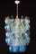 Lámpara de araña Poliedri grande de cristal de Murano zafiro al estilo de C. Scarpa, Imagen 8