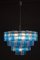 Turquoise and Clear Murano Glass Tronchi Chandeliers, Set of 2 12