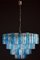 Turquoise and Clear Murano Glass Tronchi Chandeliers, Set of 2 4