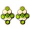 Green and White Disc Murano Glass Sconces or Wall Lights, Set of 2, Image 1