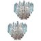 Modern Multi Tier Crystal Prism Murano Glass Chandeliers, 1970s, Set of 2 1
