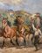 Large Painting with Racehorses and Young Jockeys, 1920s 5