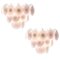 Lámparas de araña italianas de cristal de Murano rosa, años 70. Juego de 2, Imagen 14