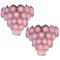 Pink Murano Glass Disc Chandeliers, Italy, 1970s, Set of 2 1