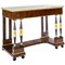 Italian Empire Console Table with White Marble Top, 1815, Image 1